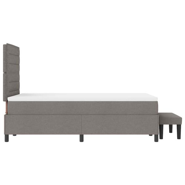 Boxspringbett mit Matratze & Bank Taupe 120x200 cm Stoff