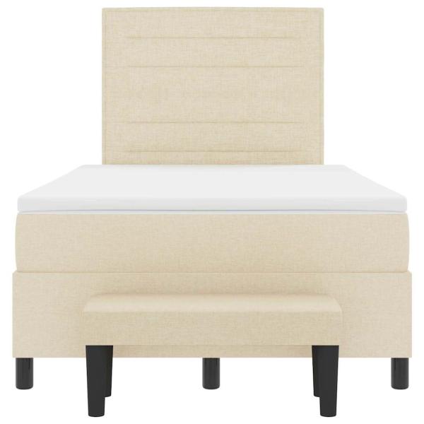 Boxspringbett mit Matratze & Bank Creme 120x200 cm Stoff
