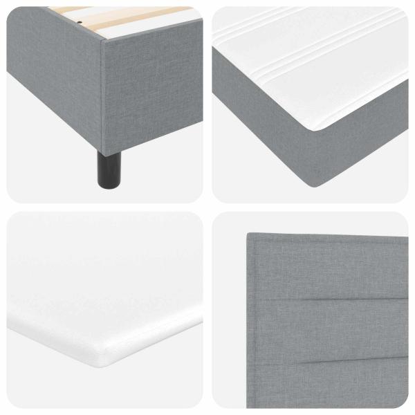 Boxspringbett mit Matratze & Bank Hellgrau 140x190 cm Stoff