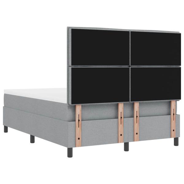 Boxspringbett mit Matratze & Bank Hellgrau 140x190 cm Stoff