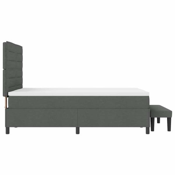 Boxspringbett mit Matratze & Bank Dunkelgrau 140x190 cm Stoff