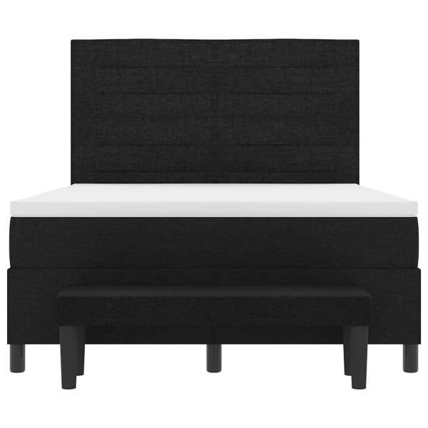 Boxspringbett mit Kopfteil Schwarz 140 x 200 cm Stoff
