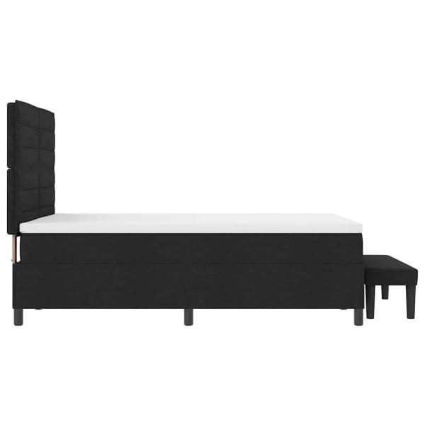 Boxspringbett mit Kopfteil Schwarz 140 x 200 cm Stoff