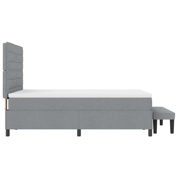 Boxspringbett mit Matratze & Bank Hellgrau 160x200 cm Stoff