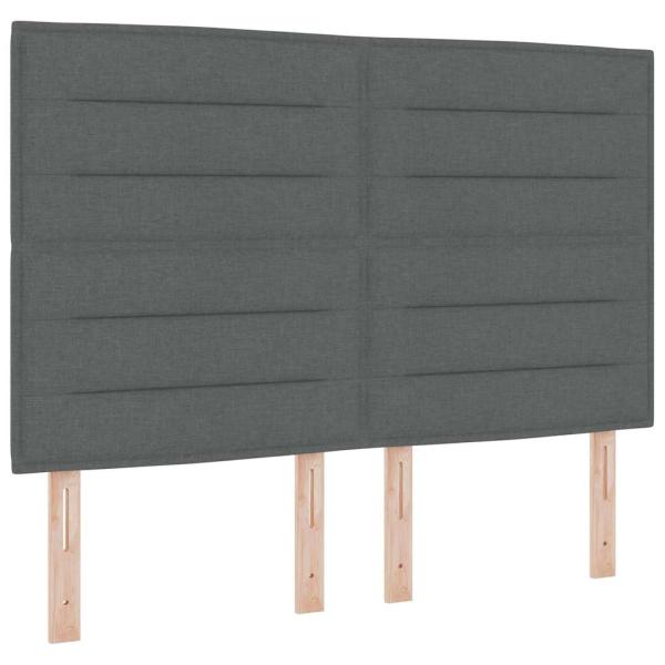 Boxspringbett mit Matratze & Bank Dunkelgrau 160x200 cm Stoff
