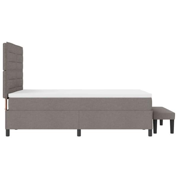 Boxspringbett mit Matratze & Bank Taupe 160x200 cm Stoff