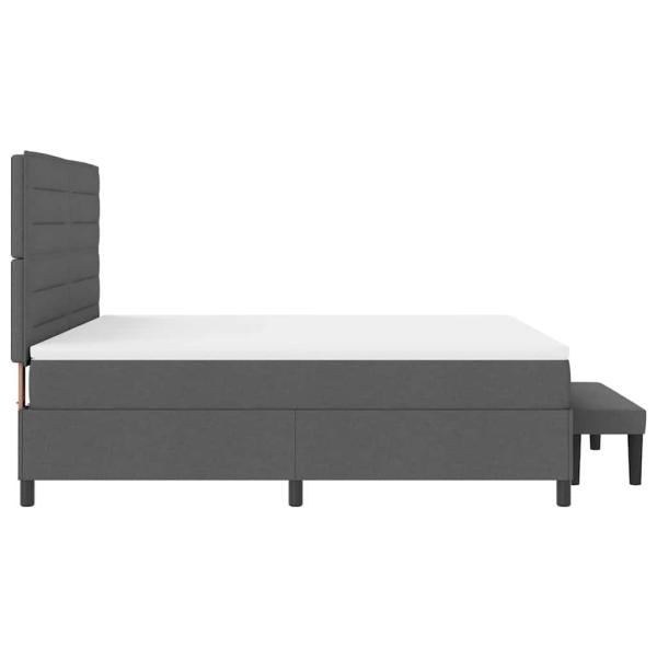 Boxspringbett mit Matratze und Bank Dunkelgrau 180x200 cm Stoff