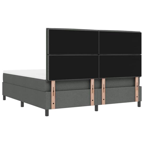 Boxspringbett mit Matratze und Bank Dunkelgrau 180x200 cm Stoff