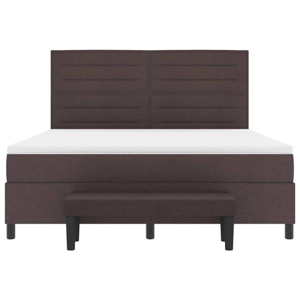 Boxspringbett mit Matratze & Bank Dunkelbraun 180x200 cm Stoff