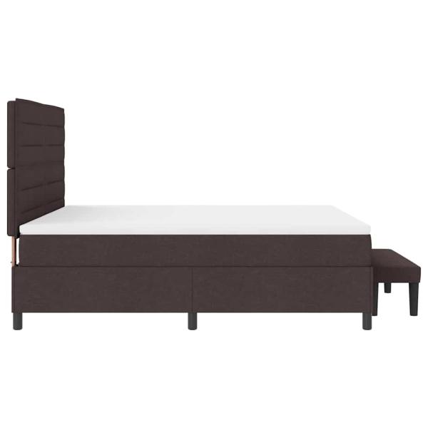 Boxspringbett mit Matratze & Bank Dunkelbraun 180x200 cm Stoff