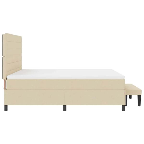 Boxspringbett mit Matratze & Bank Creme 180x200 cm Stoff
