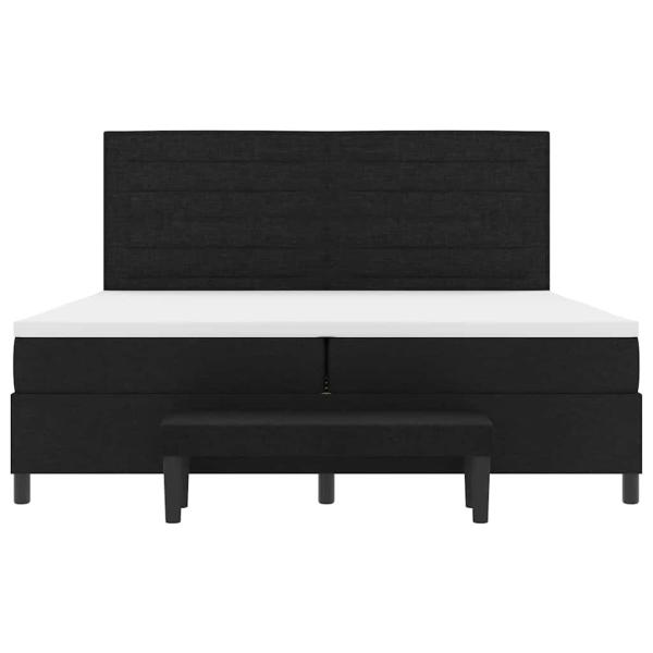 Boxspringbett mit Matratze & Bank Schwarz 200x200 cm Stoff
