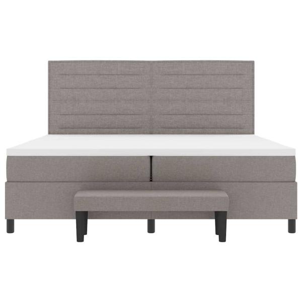 Boxspringbett mit Matratze & Bank Taupe 200x200 cm Stoff