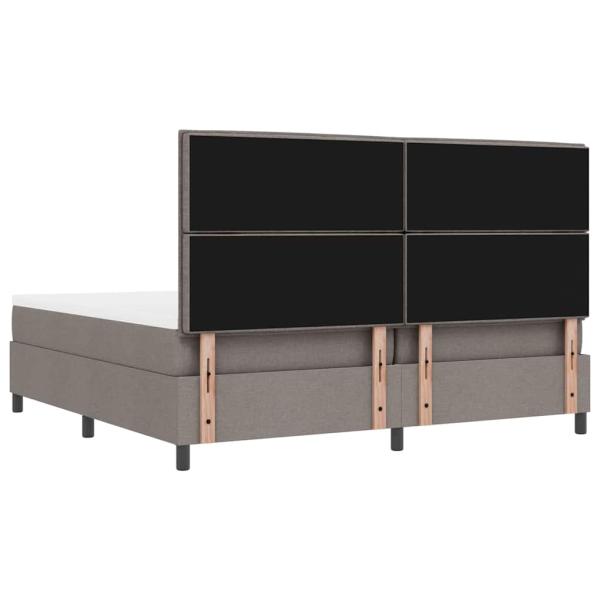 Boxspringbett mit Matratze & Bank Taupe 200x200 cm Stoff