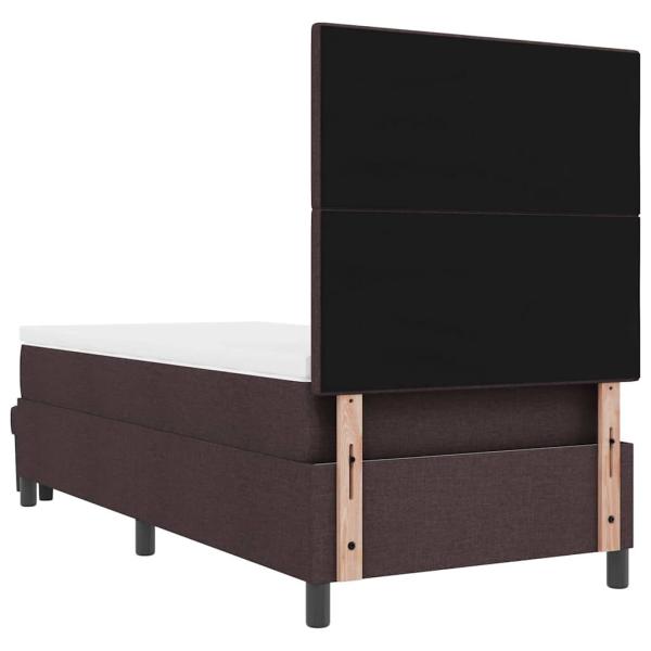Boxspringbett mit Matratze & Bank Dunkelbraun 90x200 cm Stoff