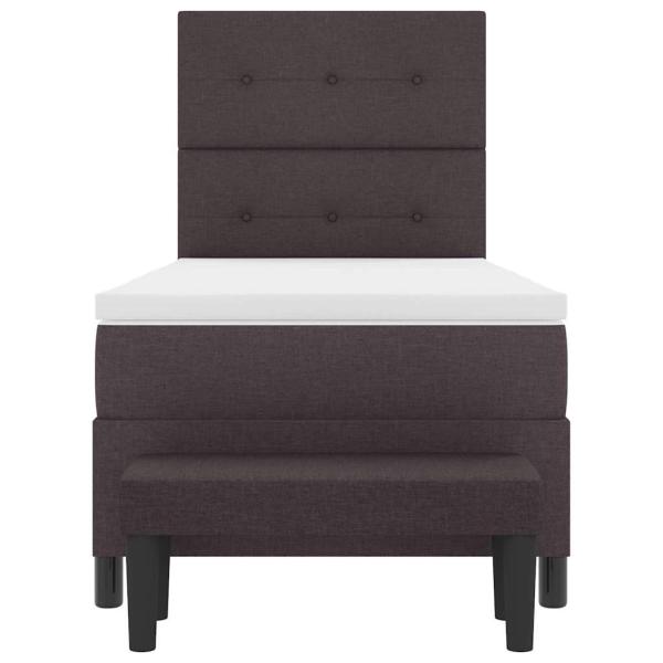 Boxspringbett mit Matratze & Bank Dunkelbraun 90x200 cm Stoff