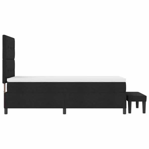 Boxspringbett mit Matratze & Bank Schwarz 100x200 cm Stoff