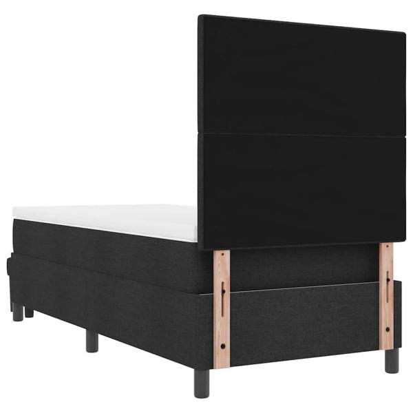 Boxspringbett mit Matratze & Bank Schwarz 100x200 cm Stoff