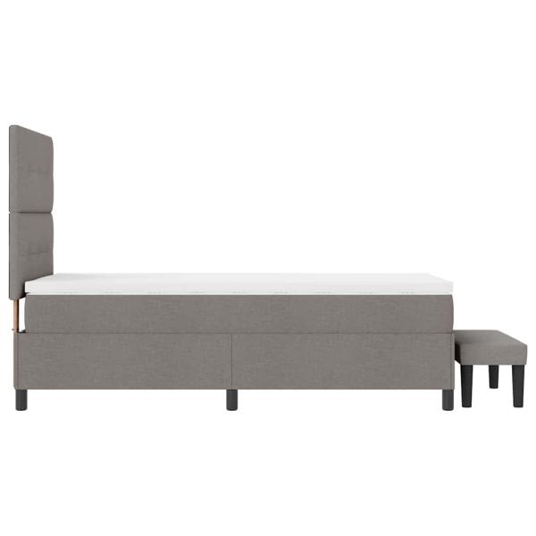 Boxspringbett mit Matratze & Bank Taupe 100x200 cm Stoff