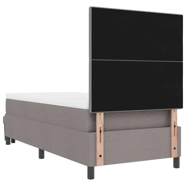 Boxspringbett mit Matratze & Bank Taupe 100x200 cm Stoff