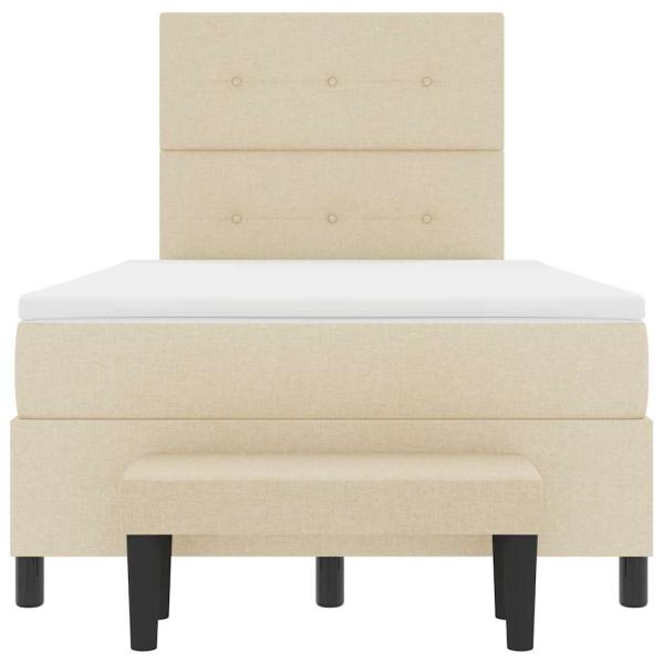 Boxspringbett mit Matratze & Bank Creme 120x200 cm Stoff