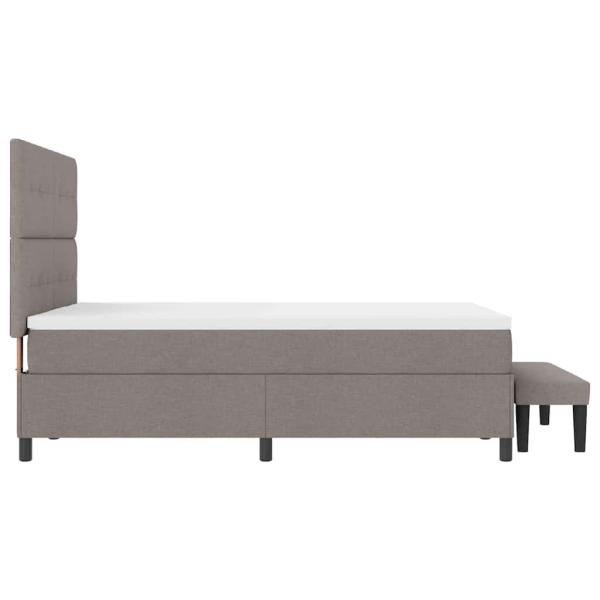 Boxspringbett mit Matratze & Bank Taupe 140x190 cm Stoff