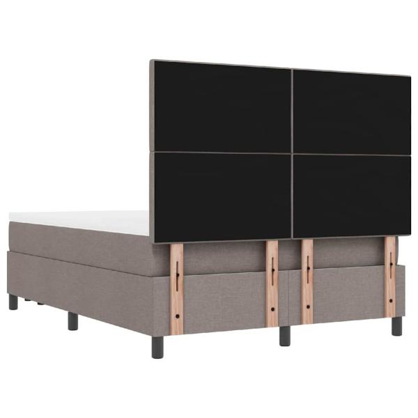 Boxspringbett mit Matratze & Bank Taupe 140x190 cm Stoff