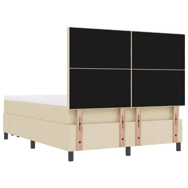 Boxspringbett mit Matratze & Bank Creme 140x190 cm Stoff
