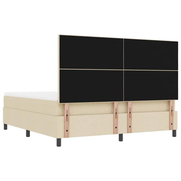 Boxspringbett mit Matratze & Bank Creme 180x200 cm Stoff