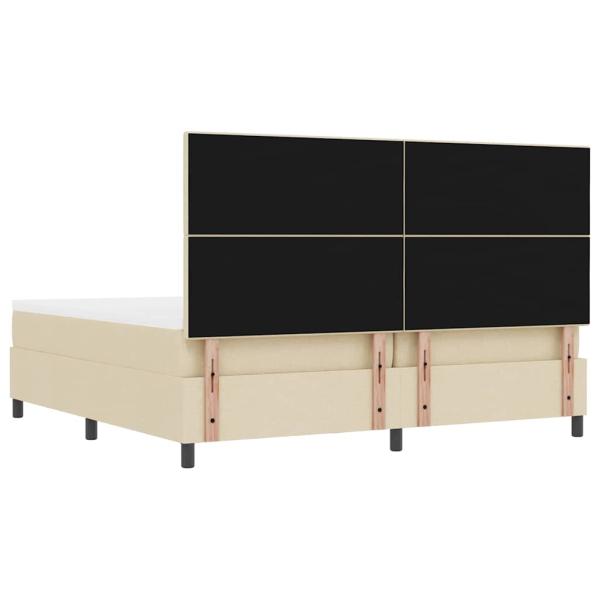 Boxspringbett mit Matratze & Bank Creme 200x200 cm Stoff
