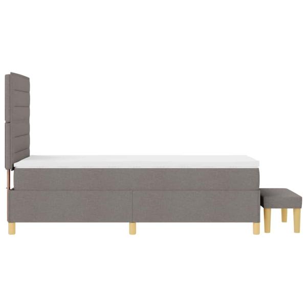 Boxspringbett mit Matratze & Bank Taupe 90x200 cm Stoff