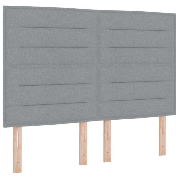Boxspringbett mit Matratze und Bank Hellgrau 140x200 cm Stoff
