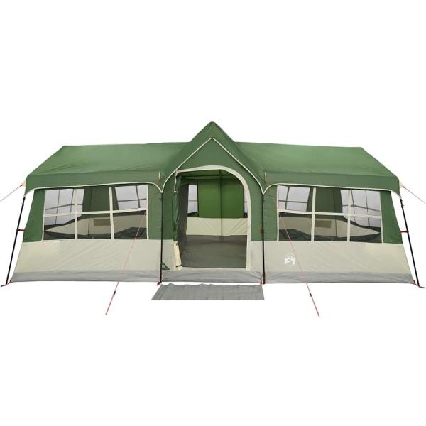 Camping Zelt mit Fenstern Grün 12-Personen Wasserdicht