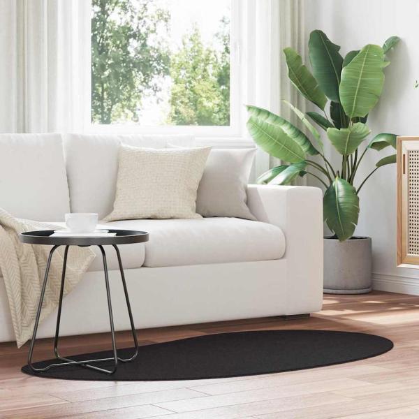 ARDEBO.de - Teppich Schwarz 80x150 cm Polyester Rutschfest
