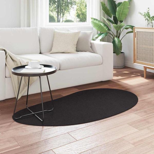 Teppich Schwarz 80x150 cm Polyester Rutschfest