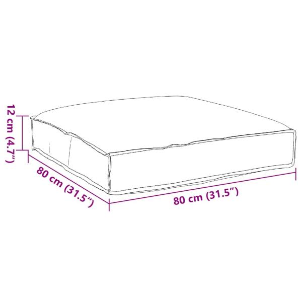 Palletkissen für Sitz Grau 80x80x12 cm