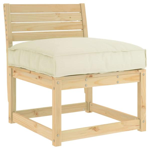 Pallet Kissen für Sitz Creme 80x80x12 cm Oxford Stoff