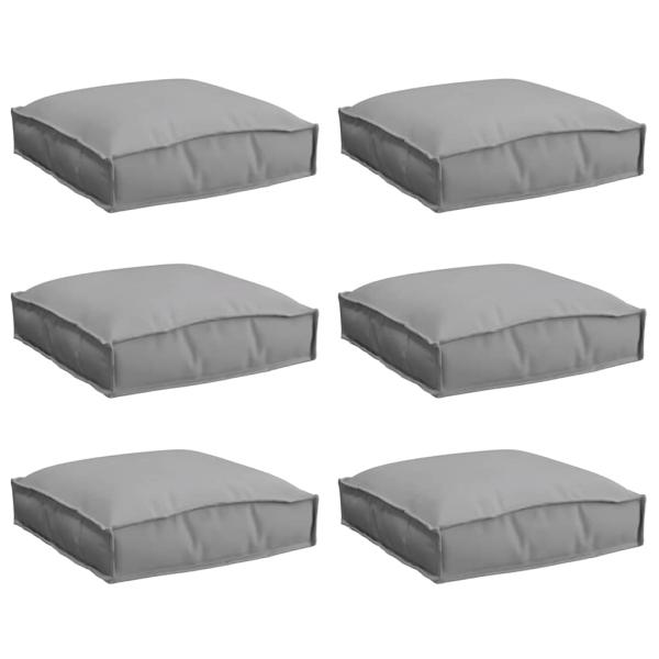 Pallet Kissen für Sitz 6 Teile Grau 40x40x8 cm Oxford Stoff