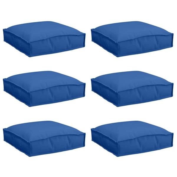 Pallet Kissen für Sitz 6 Stk. Royalblau 40x40x8 cm Oxford Stoff