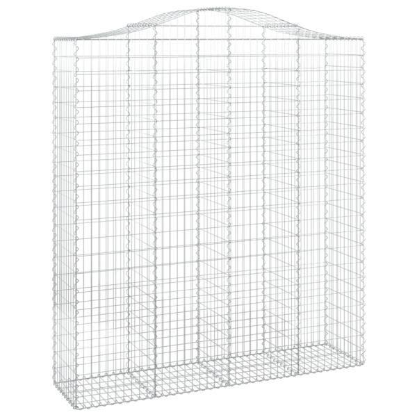 Gabionen mit Hochbogen 9 Stk. 200x50x220/240cm Verzinktes Eisen