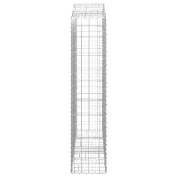 Gabionen mit Hochbogen 9 Stk. 200x50x220/240cm Verzinktes Eisen