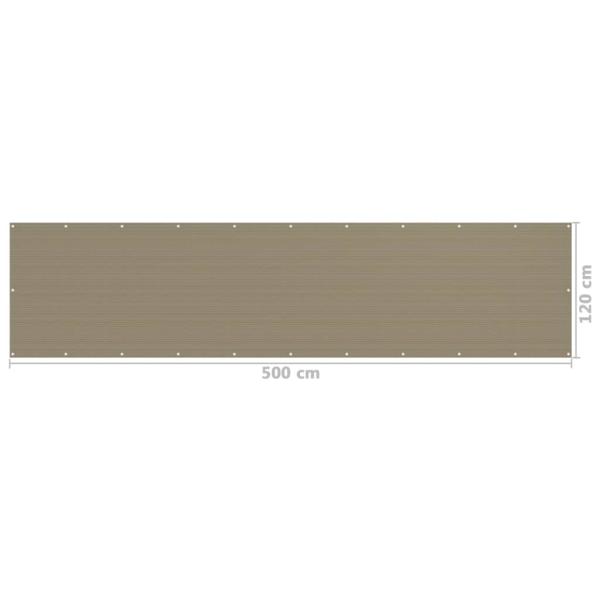 Balkon-Sichtschutz Taupe 120x500 cm HDPE