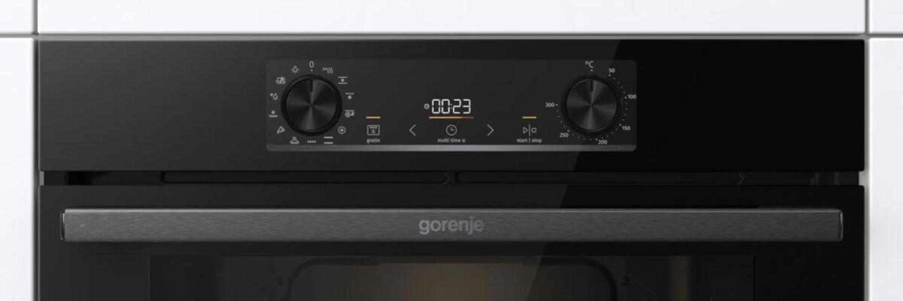 Gorenje Black Induct Set 2 EEK: A Backofen-Set mit Induktionskochfeld (BOS6737E06BG + GI6401BSC) 59,5 cm breit, 77 L, schwarz
