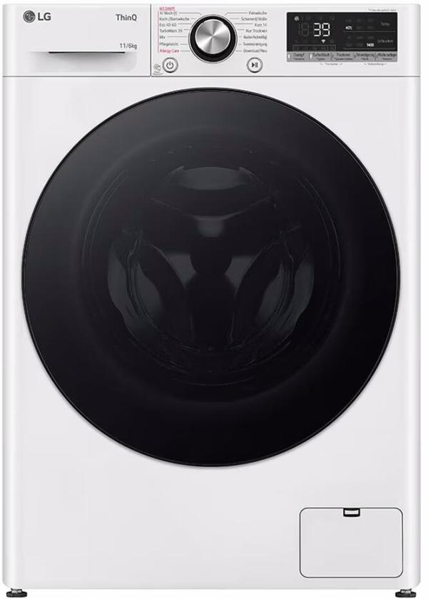 ARDEBO.de LG W4WR70E6Y 11kg/ 6 kg Stand Waschtrockner, 60 cm breit, 1400 U/Min, WLAN, Kindersicherung, Zeitverzögerung, weiß
