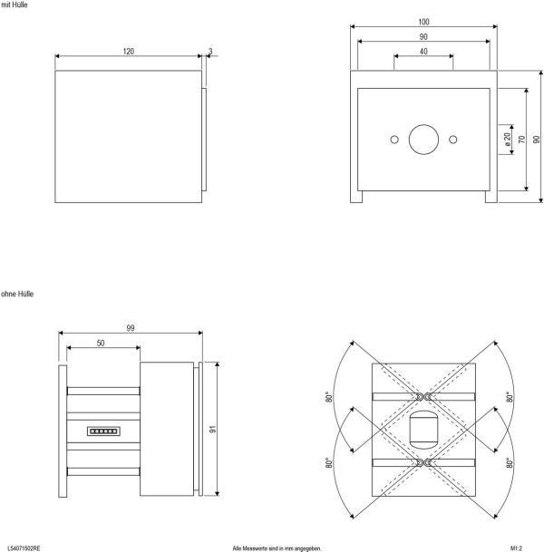 EVN CUBE LED Wandleuchte, 2-flmg. (up + down), IP65, 220-240V, 2x3W, 3000K, 2x200lm, anthrazit (L54071502RE)