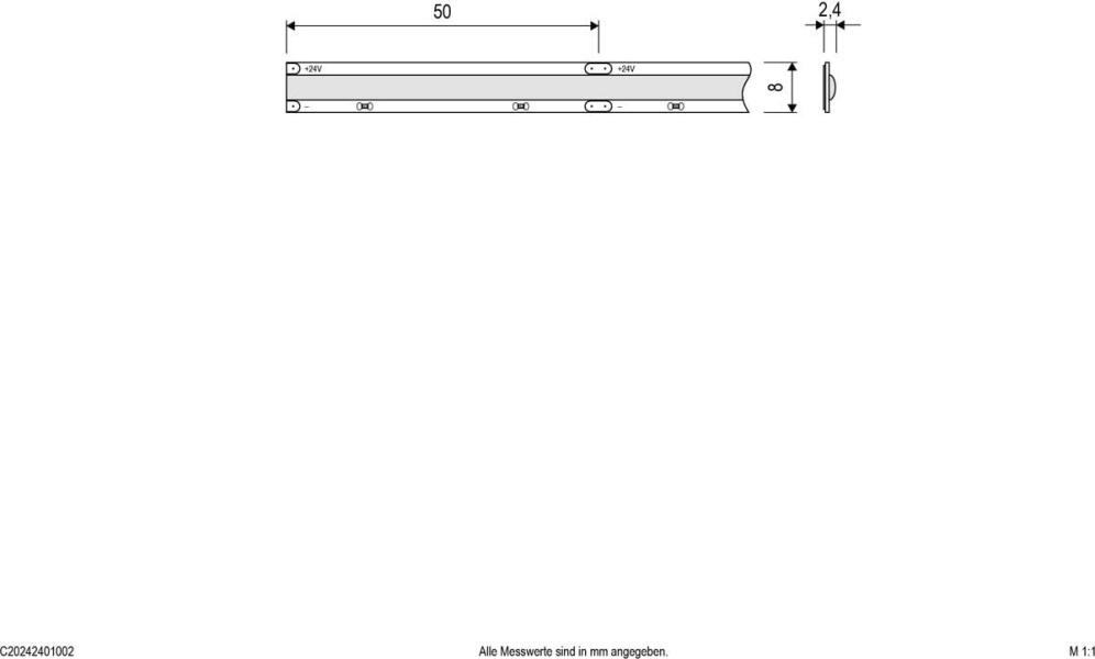 EVN COB-Serie LED-Strip, IP20, 24V/DC, 10W/m, 1005lm/m, 5m (C20242401002)