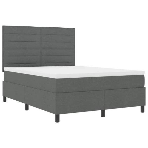 Boxspringbett mit Matratze Dunkelgrau 140x190 cm Stoff