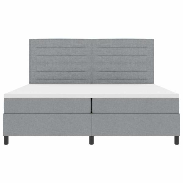 Boxspringbett mit Matratze Hellgrau 200x200 cm Stoff