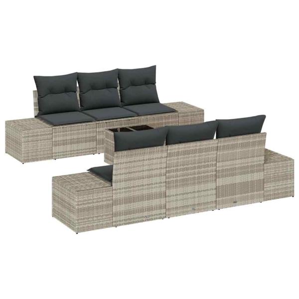 Garten-Sofa-Set Set aus 7 Hellgrau, Dunkelgrau