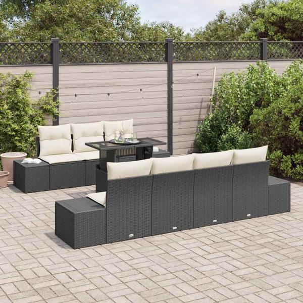 Garten Sofa Set 8-teilig Braun Rattan Outdoor Sofa Set